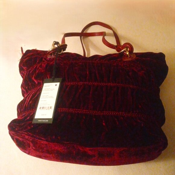 Tumi Fiona Maroon Velvet Tote - Style# 049782PTF - Picture 3 of 6